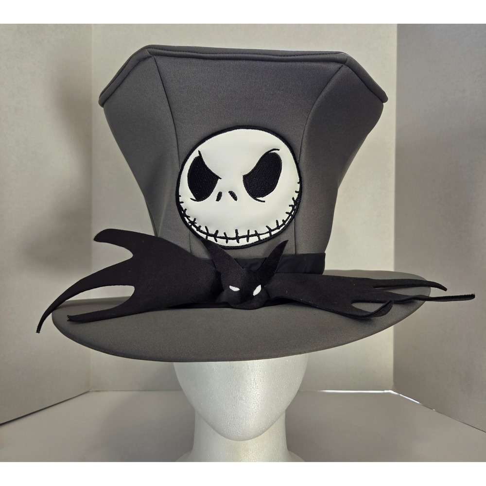Disney Parks Nightmare Before Christmas Jack Skellington Foam Top Hat Grey Adult